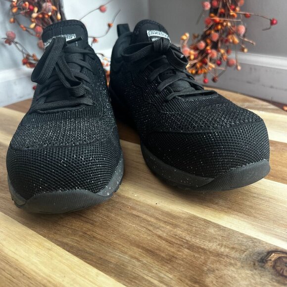 Skechers Work Womens Bulkin 108033– Balran Comp Toe Sneaker Sz 8 Black - Picture 3 of 11